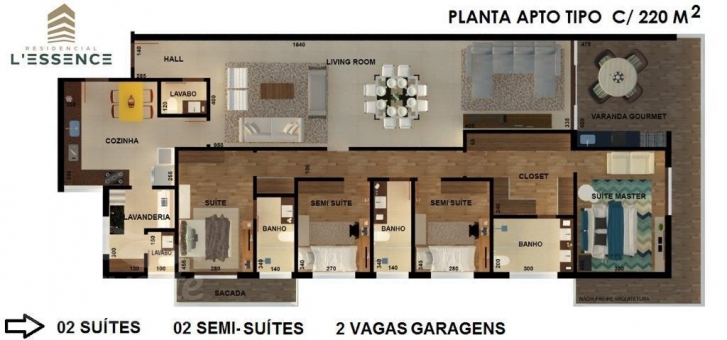 APARTAMENTO EDIF&Iacute;CIO LESSENCE EM FRENTE A PRA&Ccedil;A DA MATRIZ