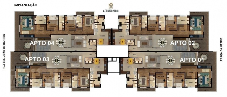 APARTAMENTO EDIF&Iacute;CIO LESSENCE EM FRENTE A PRA&Ccedil;A DA MATRIZ