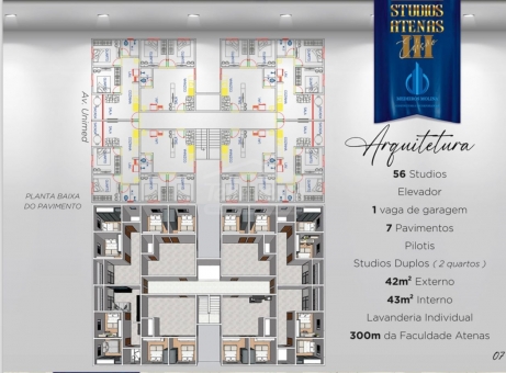 EMPREENDIMENTO STUDIO ATENAS III (PR&Oacute;XIMO FACULDADE ATENAS)